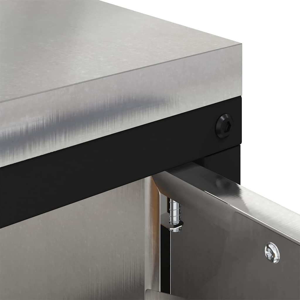 Kitchen Storage Cabinet with Shelf Silver Stainless steel
