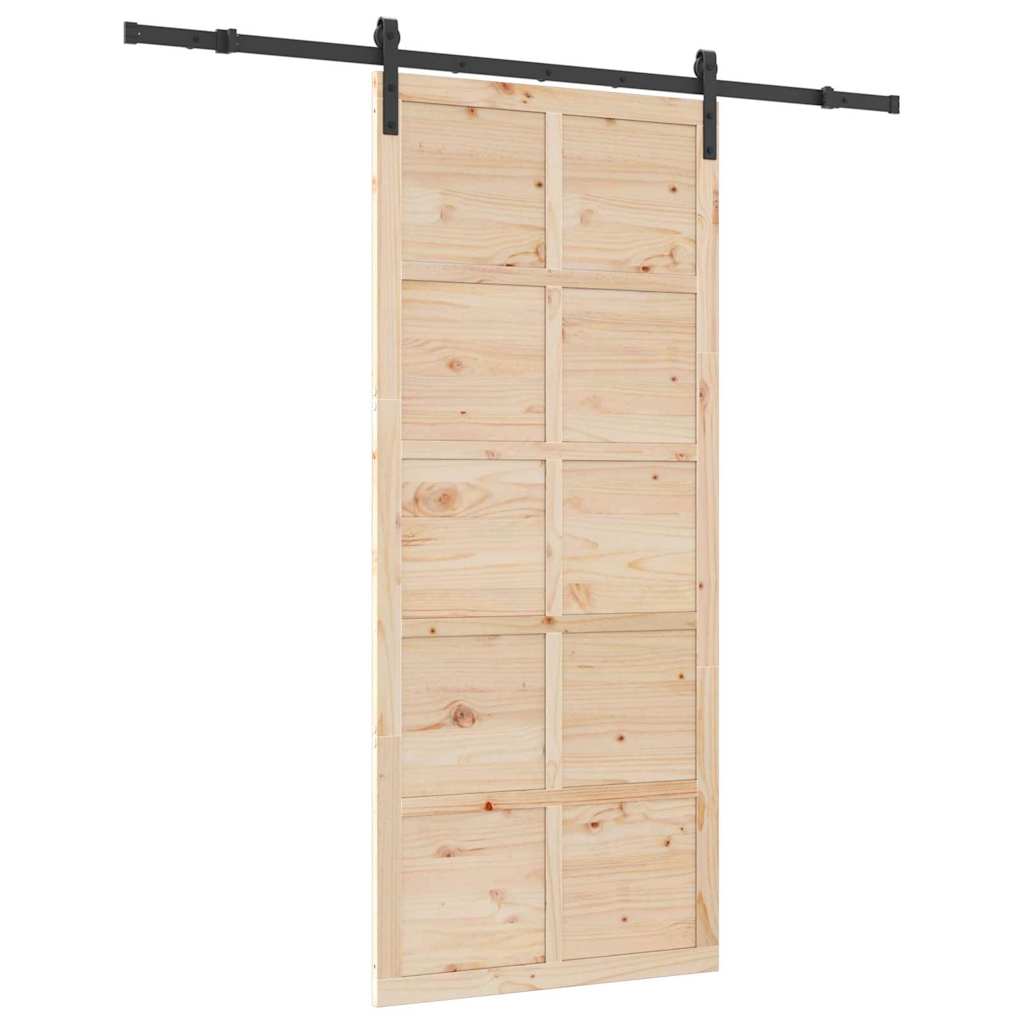 Sliding Door Brown 80 x 208 cm Solid pine wood