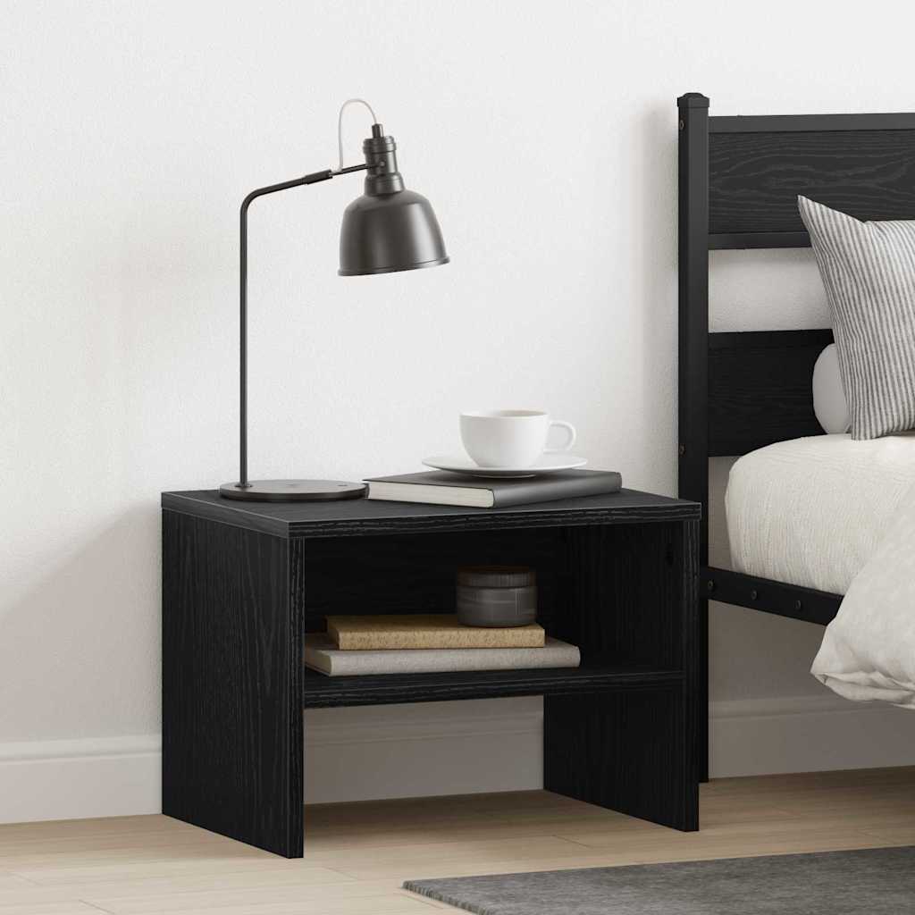 Bedside Cabinet Black oak 40 x 40 x 30 cm Engineered wood
