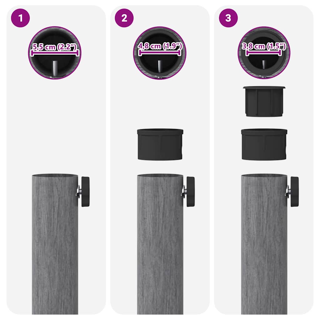 Parasol Base Dark Grey Wood look 48 x 48 x 32 cm