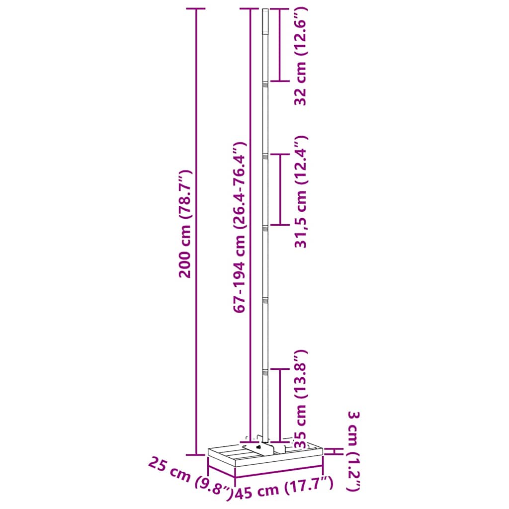 Garden Leveller Manual 45 x 25 x 200 cm