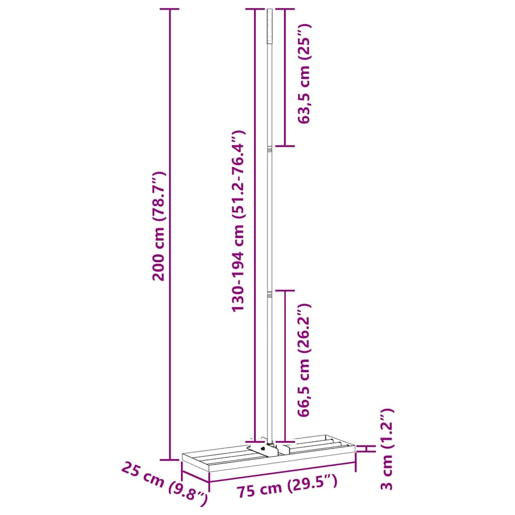 Garden Leveller Manual 75 x 25 x 200 cm