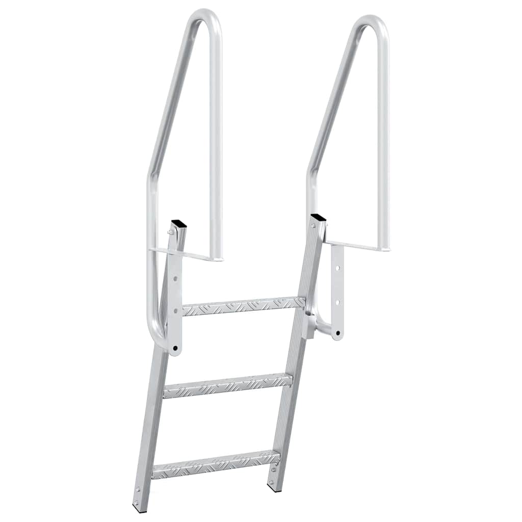Dock Ladder 3-Steps Silver 58 x 77 x 144 cm Aluminium