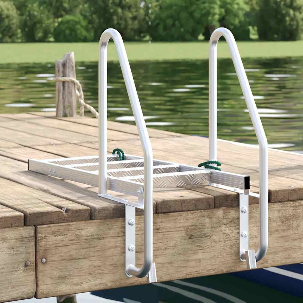 Dock Ladder 4-Steps Silver 58 x 77 x 166 cm Aluminium