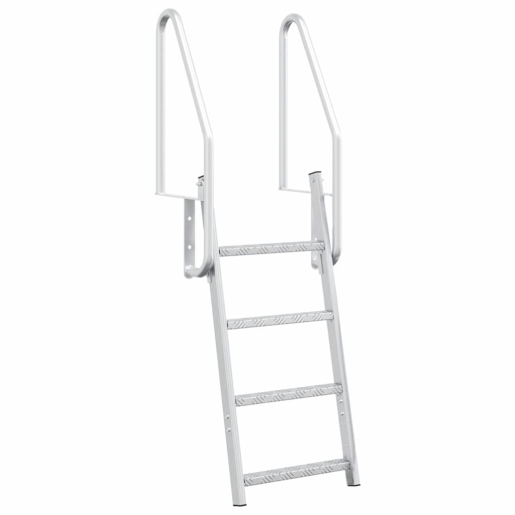 Dock Ladder 4-Steps Silver 58 x 77 x 166 cm Aluminium