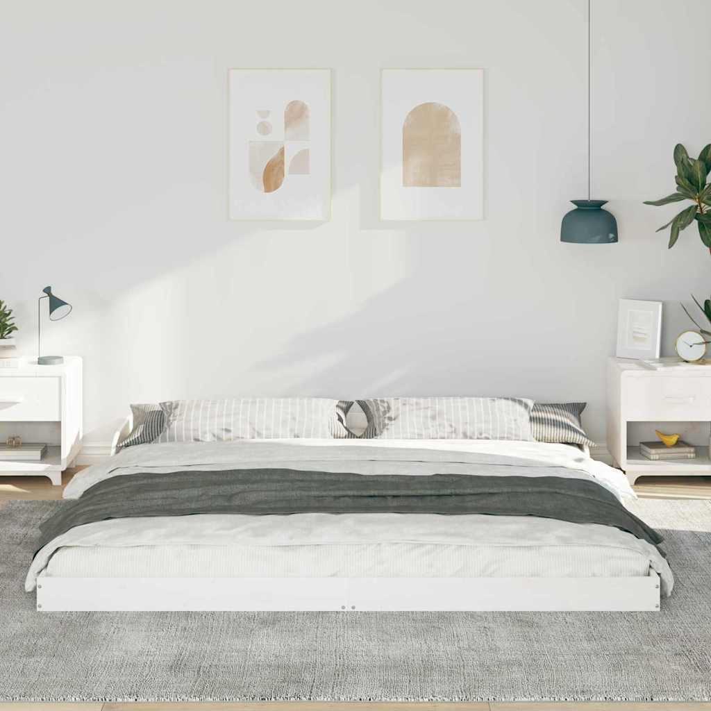 Bed Frame White 180 x 200 cm Solid pine wood
