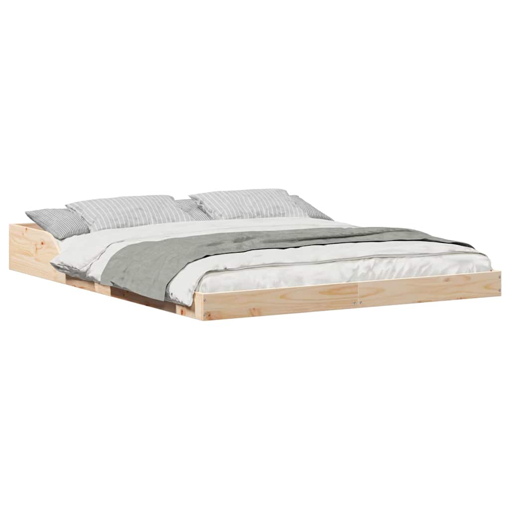 Bed Frame Brown 150 x 200 cm Solid pine wood