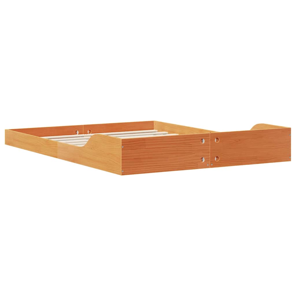 Bed Frame Wax brown 135 x 190 cm Solid pine wood