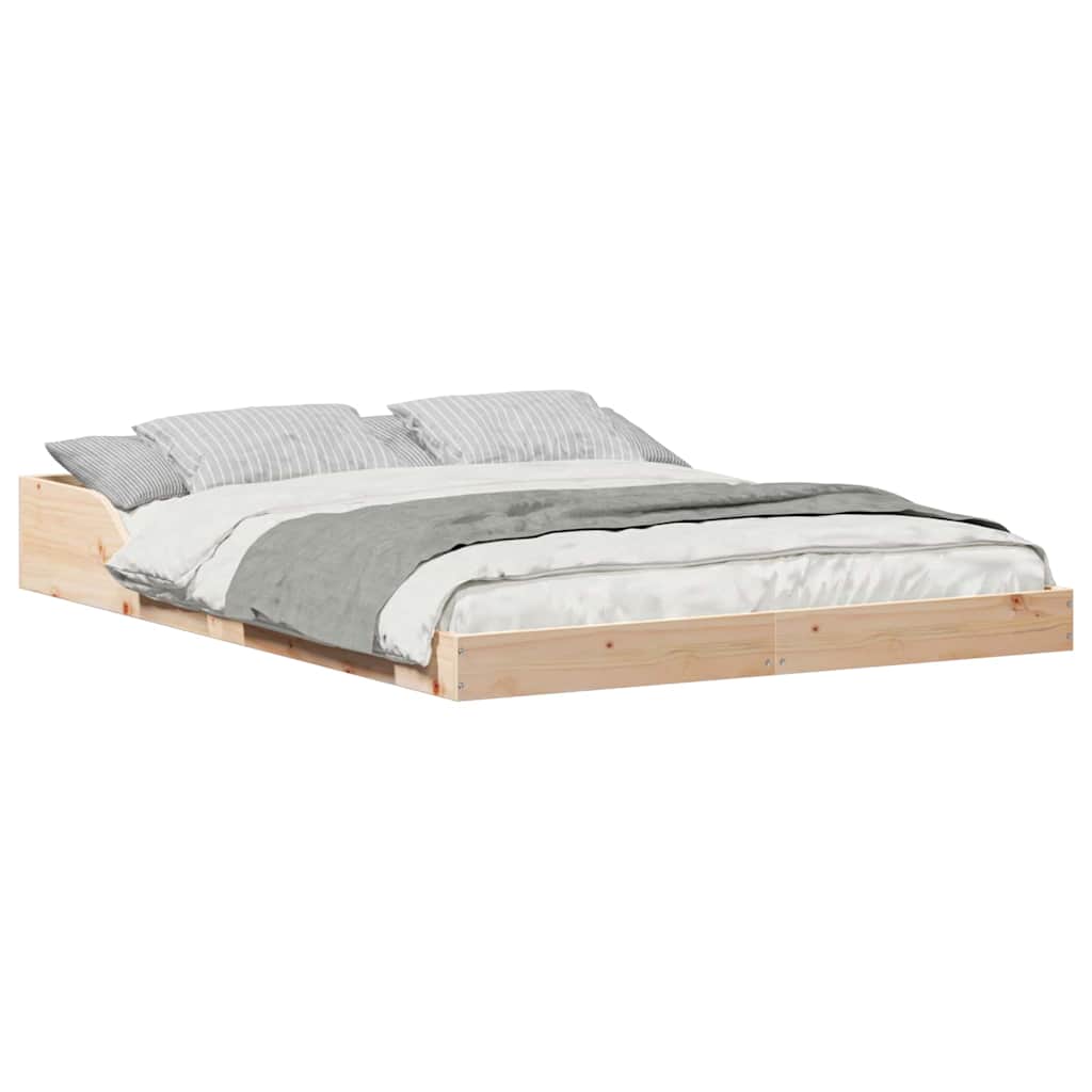 Bed Frame Brown 120 x 190 cm Solid pine wood