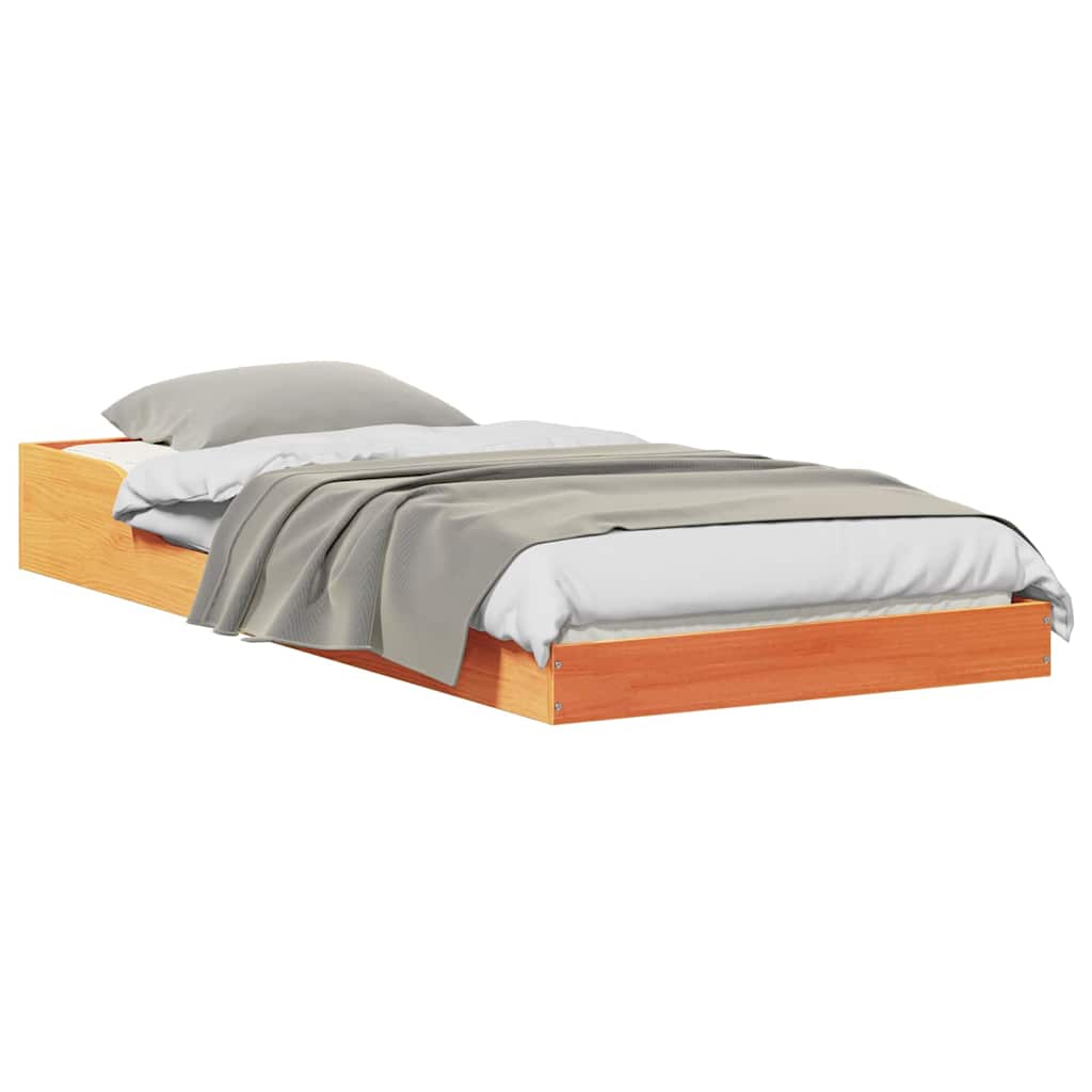 Bed Frame Wax brown 90 x 190 cm Solid pine wood