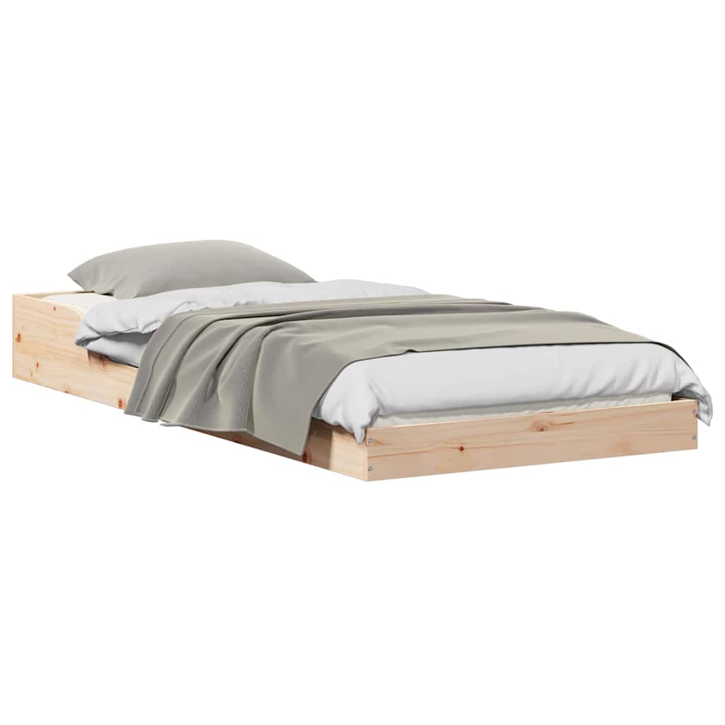 Bed Frame Brown 75 x 190 cm Solid pine wood