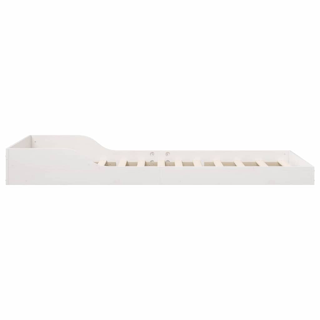Bed Frame White 90 x 210 cm Solid pine wood