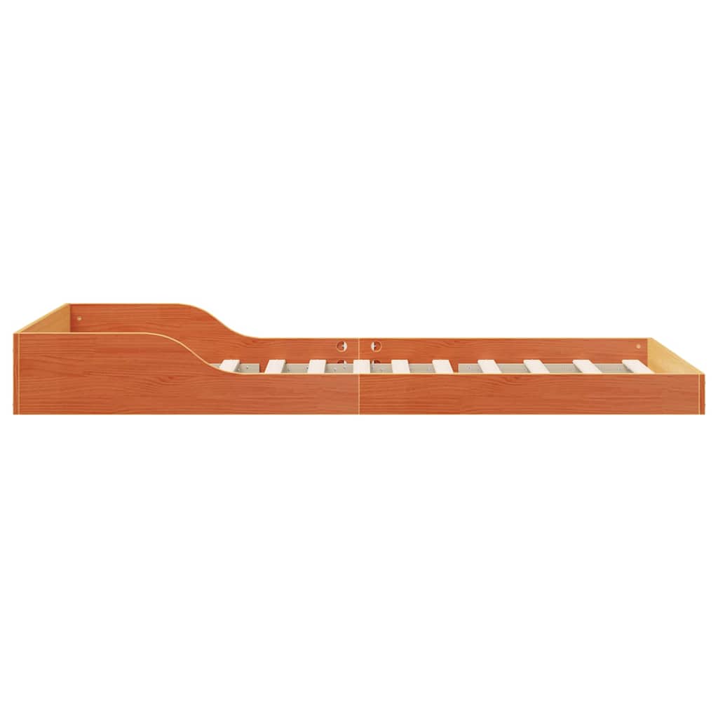 Bed Frame Wax brown 90 x 210 cm Solid pine wood