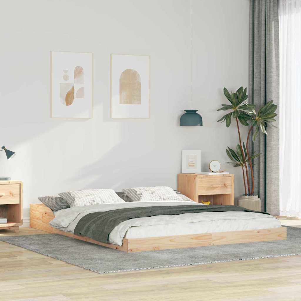 Bed Frame Brown 160 x 210 cm Solid pine wood