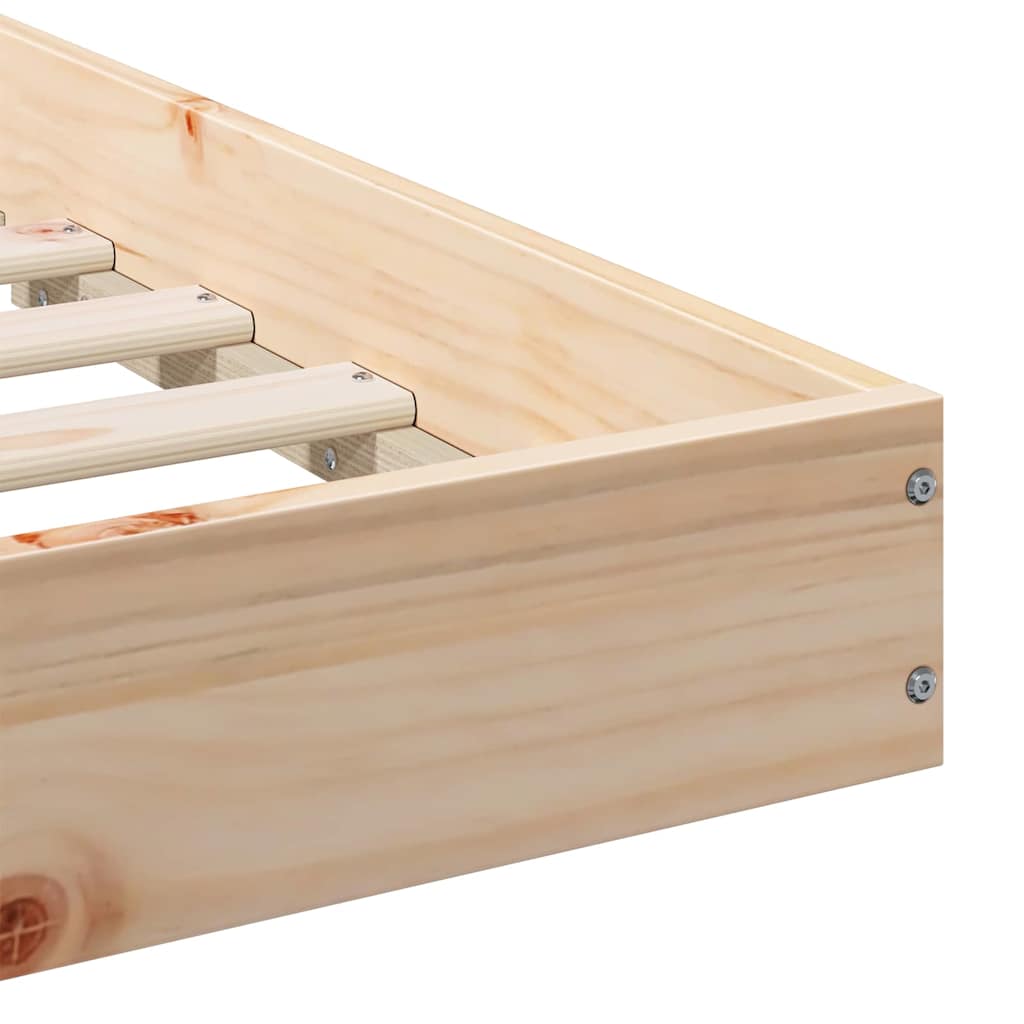Bed Frame Brown 200 x 210 cm Solid pine wood