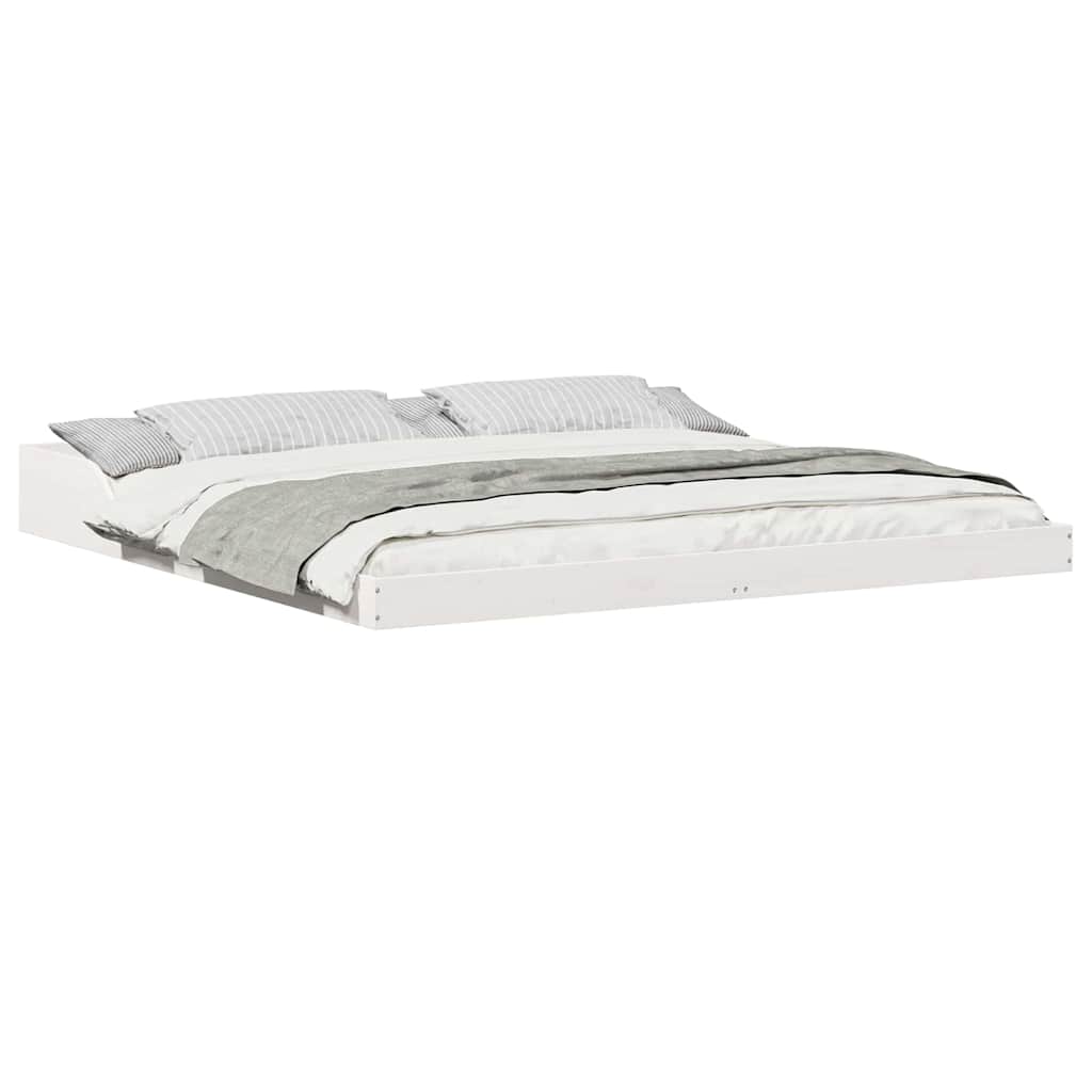 Bed Frame White 200 x 210 cm Solid pine wood
