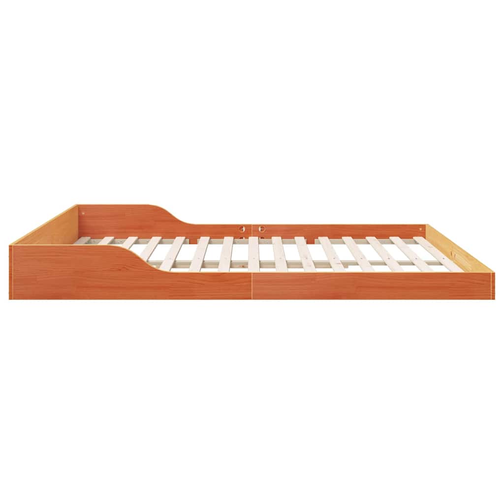 Bed Frame Wax brown 200 x 210 cm Solid pine wood