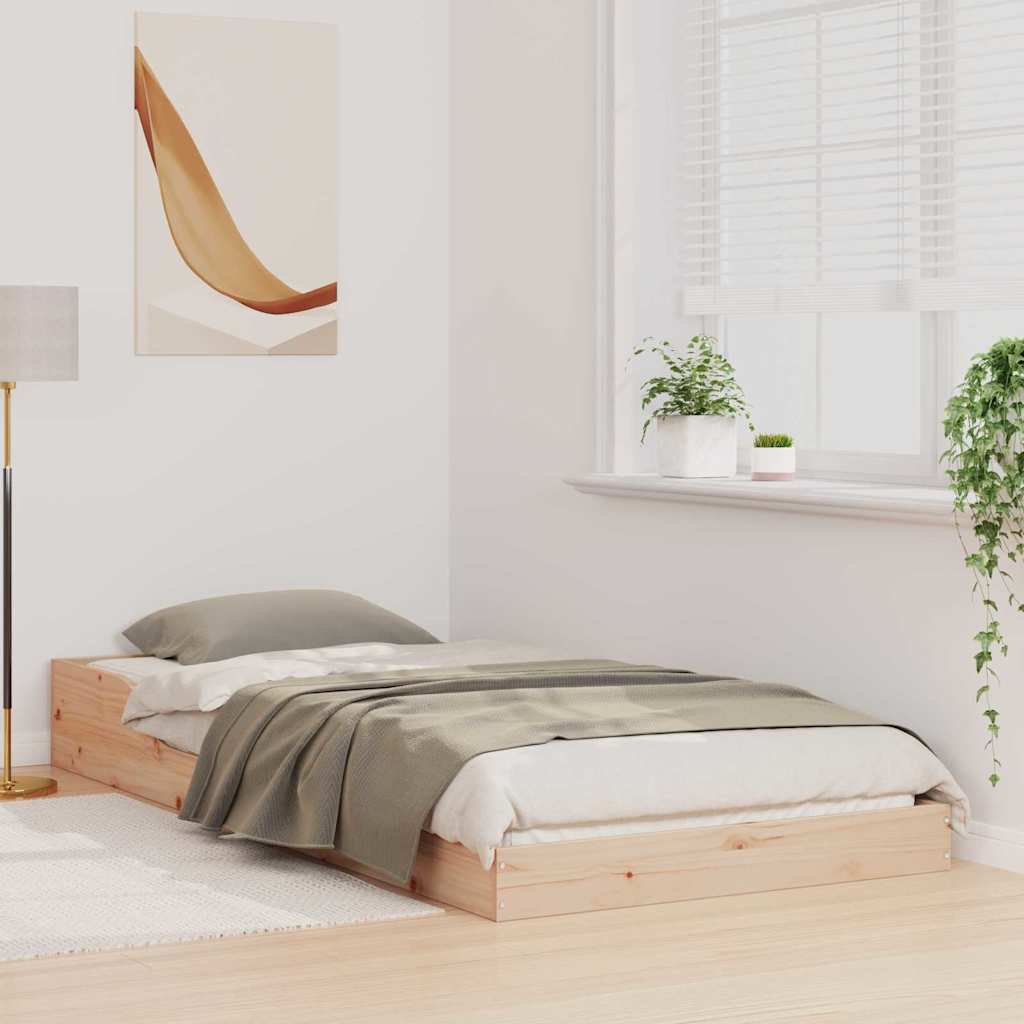 Bed Frame Brown 90 x 220 cm Solid pine wood