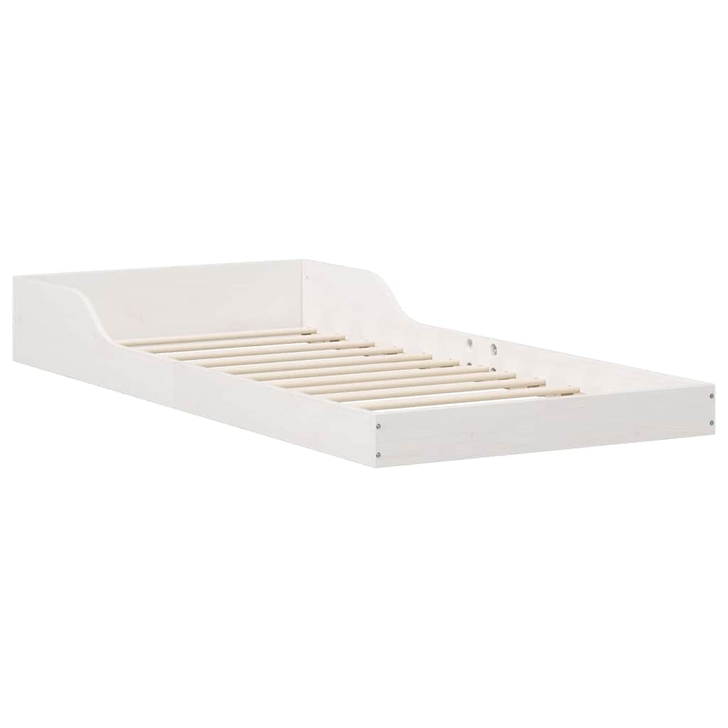 Bed Frame White 90 x 220 cm Solid pine wood