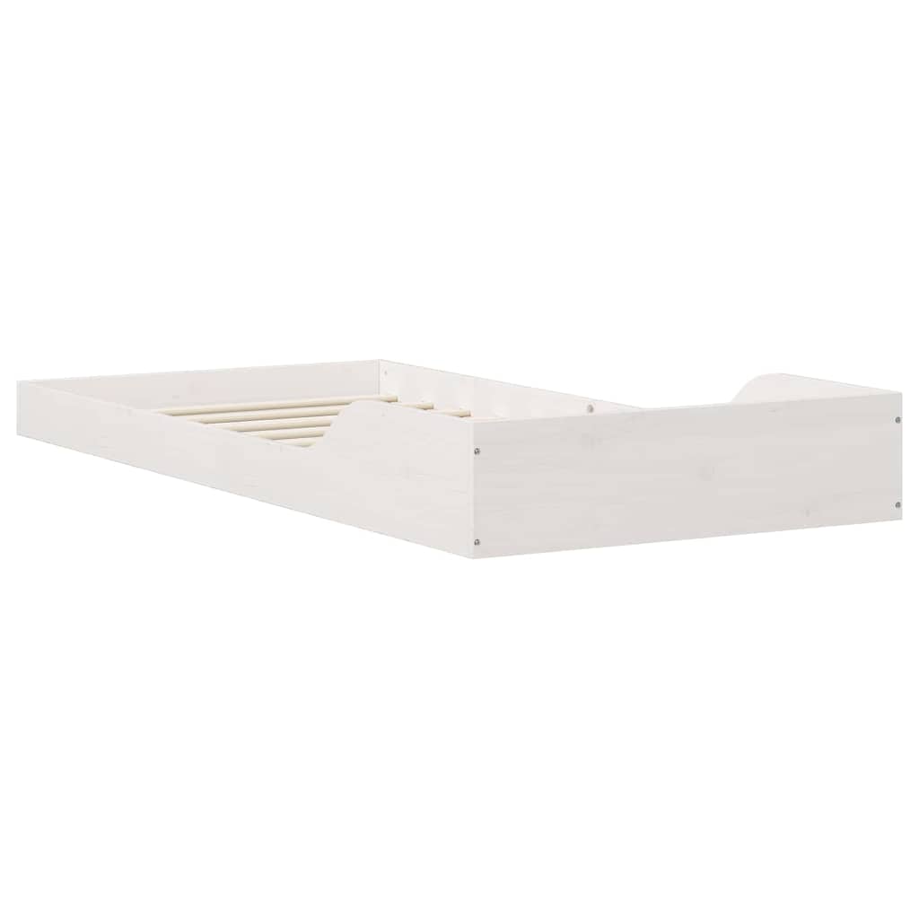 Bed Frame White 90 x 220 cm Solid pine wood