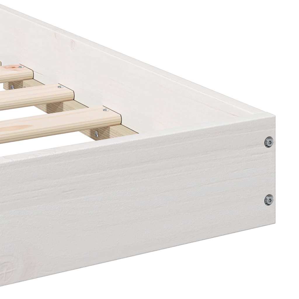Bed Frame White 160 x 220 cm Solid pine wood