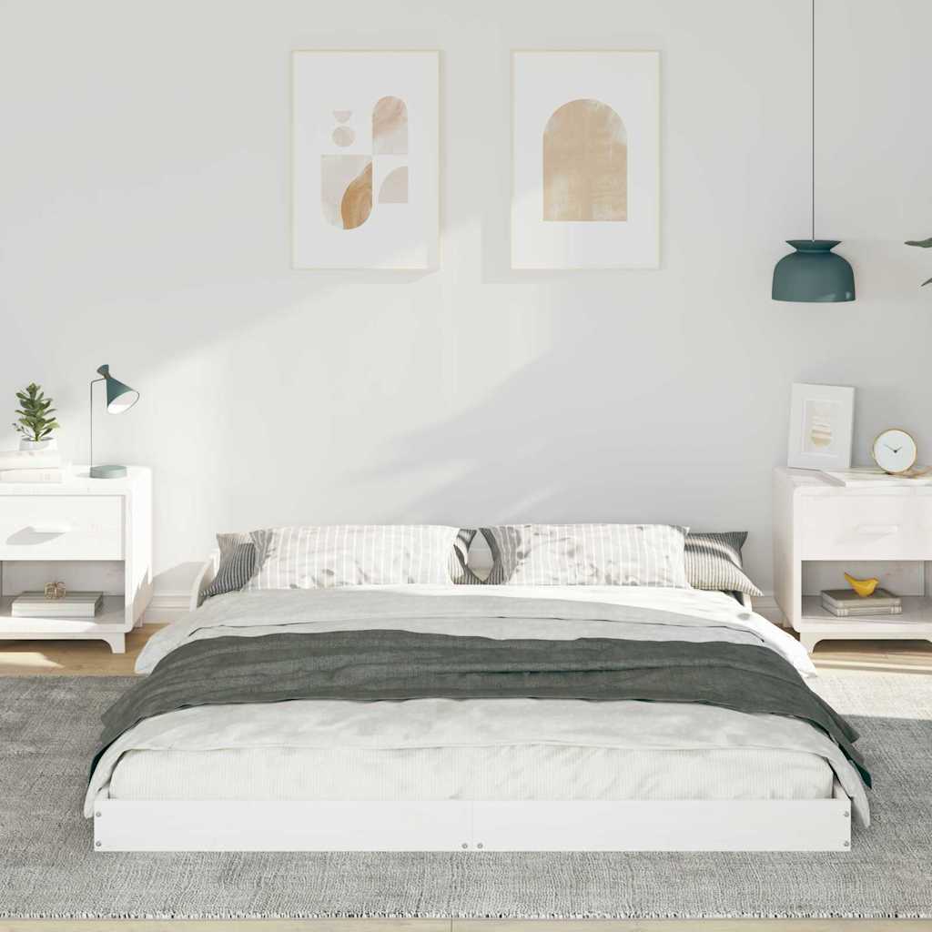 Bed Frame White 160 x 220 cm Solid pine wood