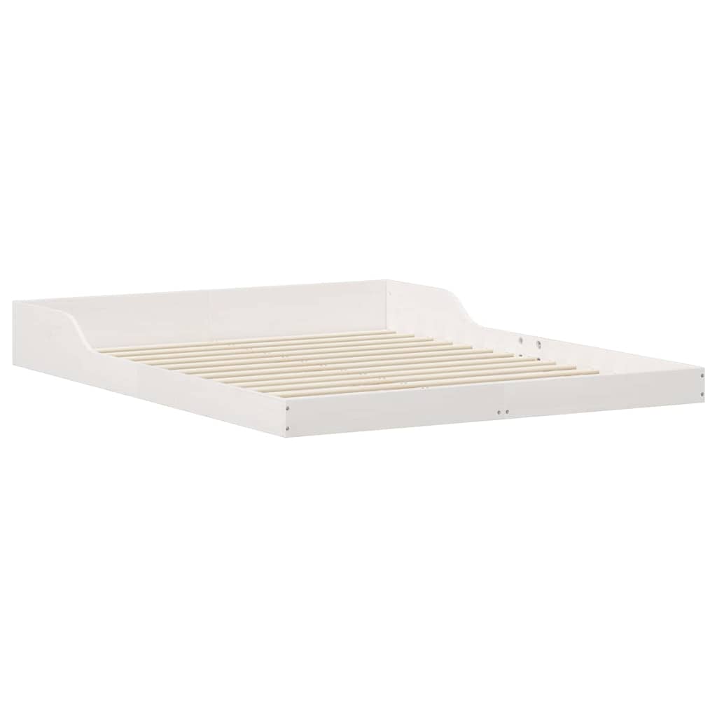 Bed Frame White 160 x 220 cm Solid pine wood