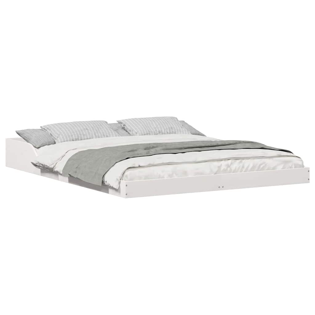 Bed Frame White 160 x 220 cm Solid pine wood