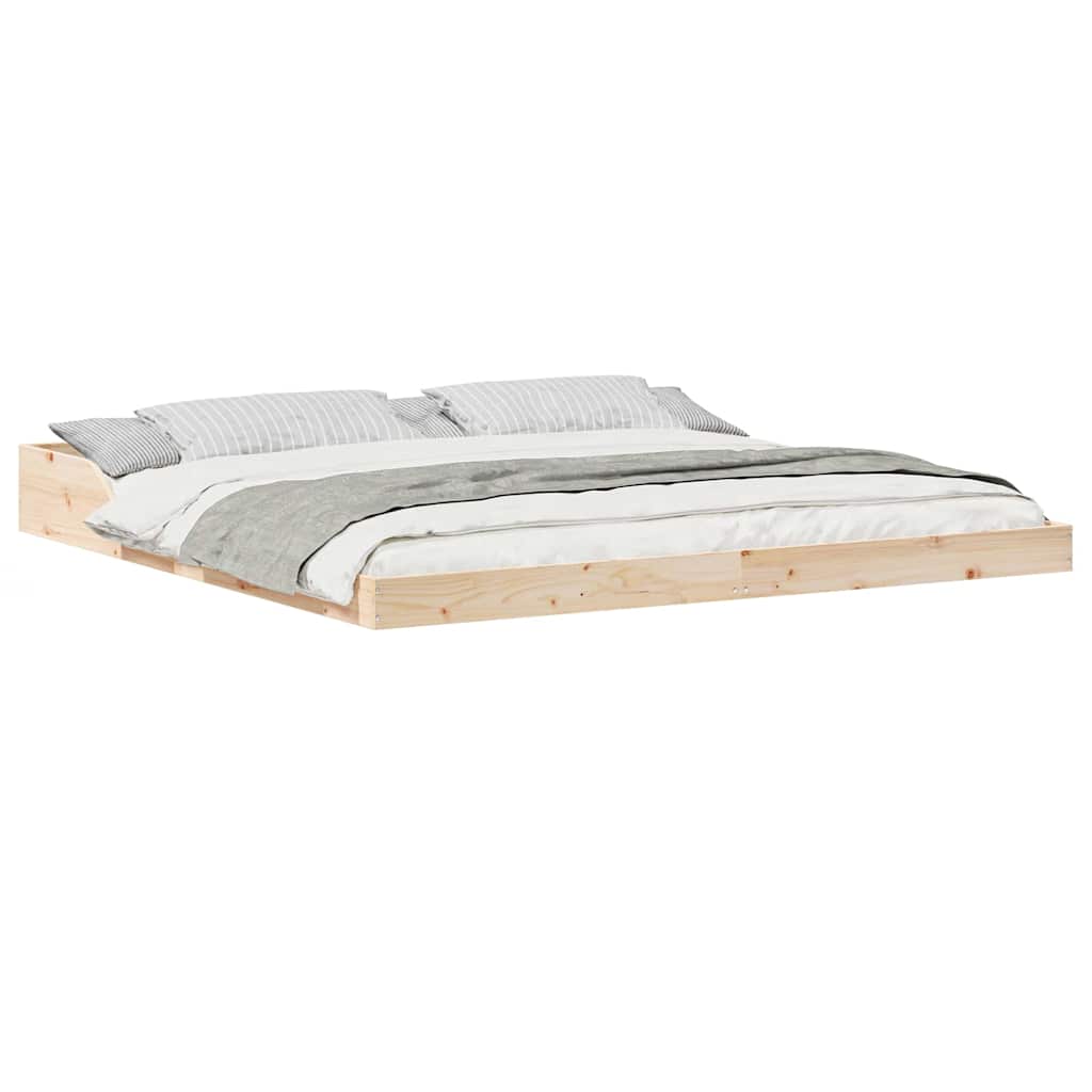 Bed Frame Brown 200 x 220 cm Solid pine wood