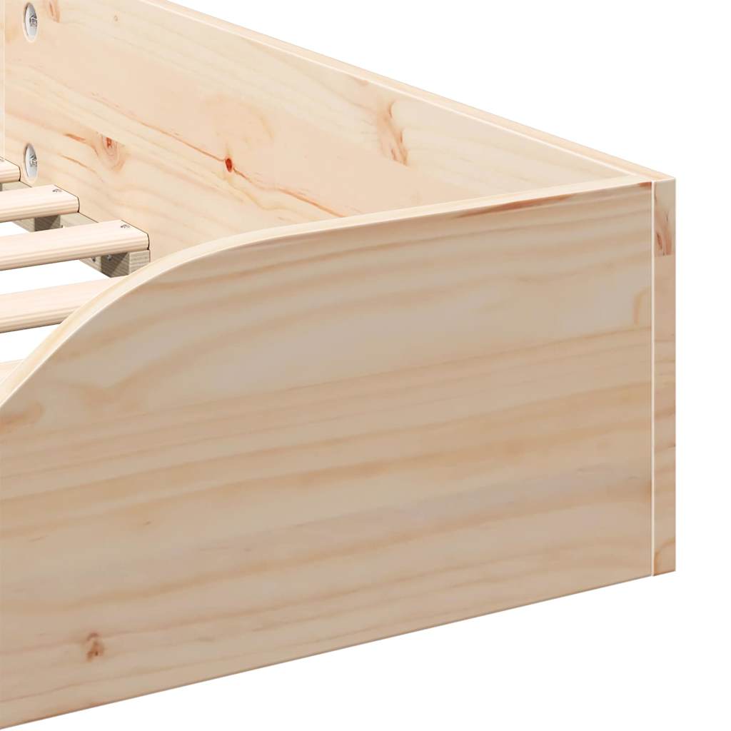 Floor Bed Frame Brown 80 x 200 cm Solid pine wood