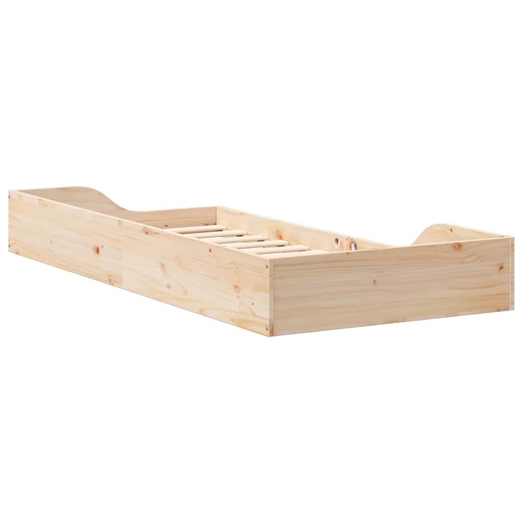 Floor Bed Frame Brown 80 x 200 cm Solid pine wood