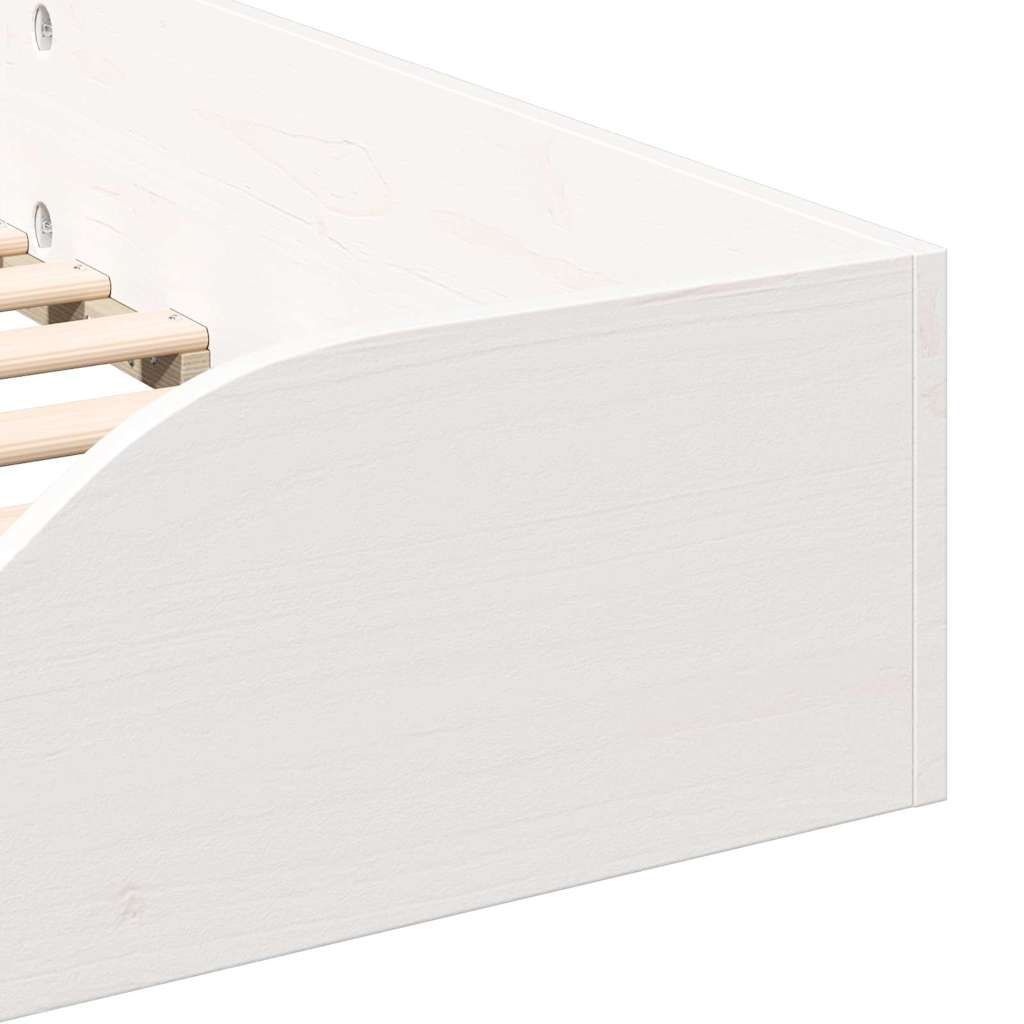 Floor Bed Frame White 80 x 200 cm Solid pine wood