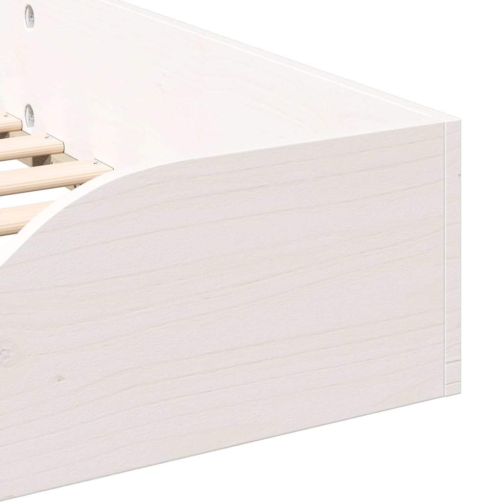 Floor Bed Frame White 75 x 190 cm Solid pine wood