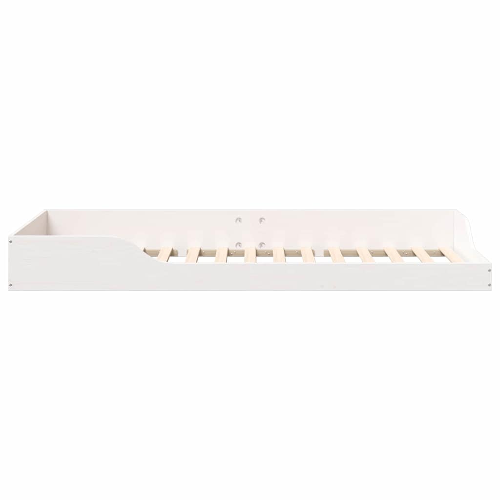 Floor Bed Frame White 90 x 210 cm Solid pine wood