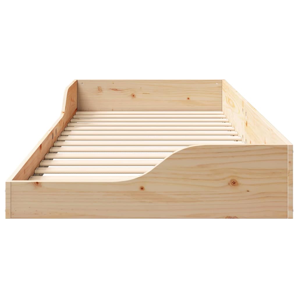 Floor Bed Frame Brown 80 x 220 cm Solid pine wood