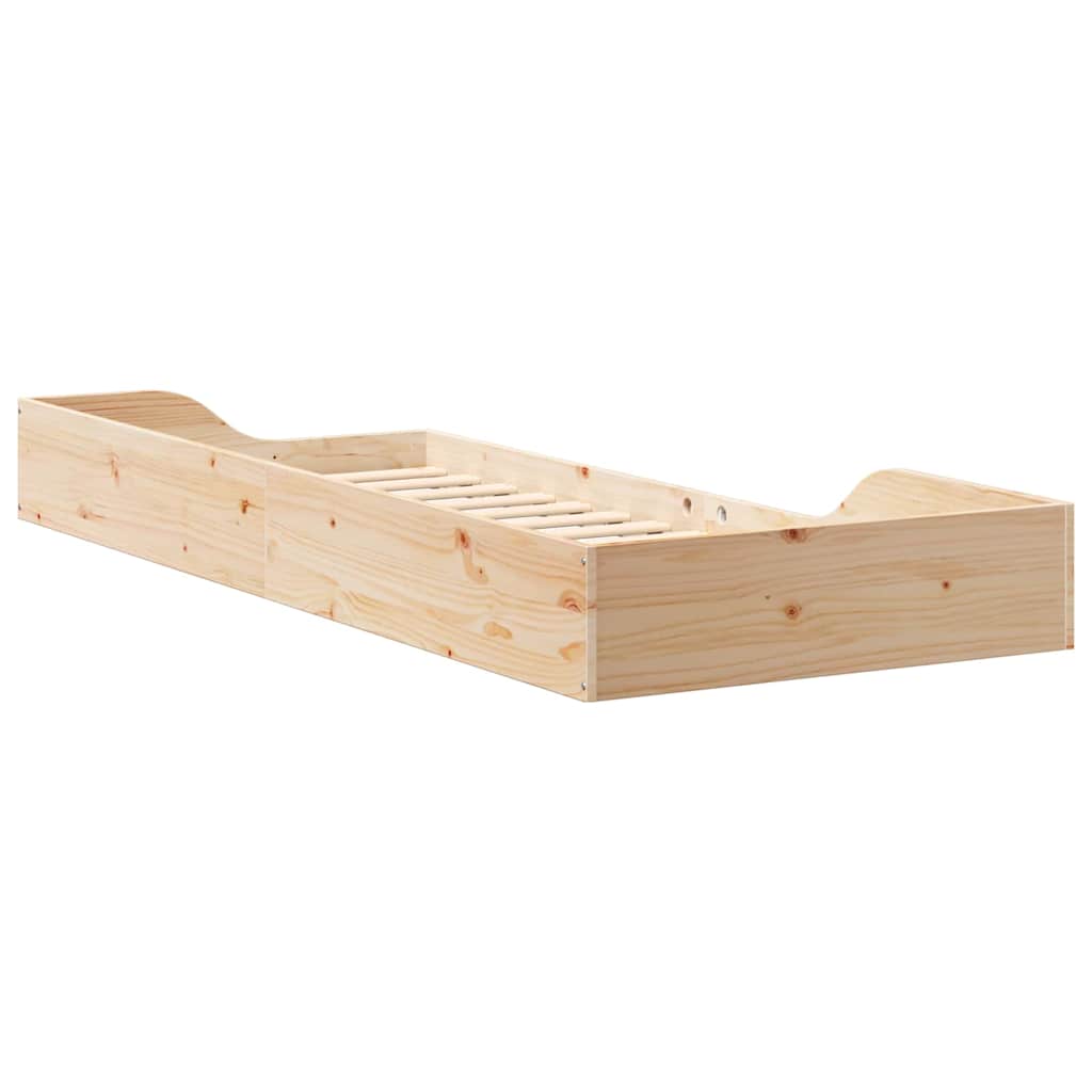 Floor Bed Frame Brown 90 x 220 cm Solid pine wood