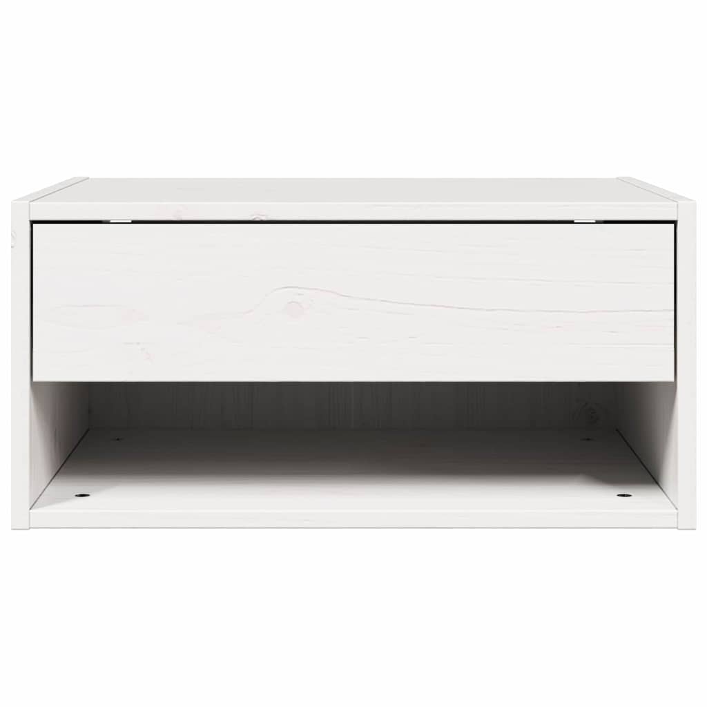 Bedside Table White 50 x 32.5 x 24 cm Solid pine wood