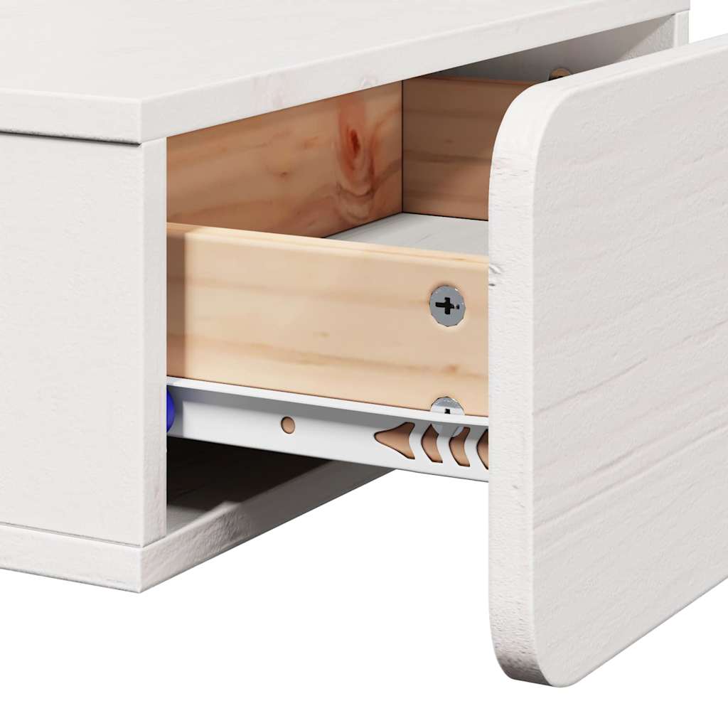 Bedside Table 2 pcs White 44 x 32.5 x 40 cm Solid pine wood