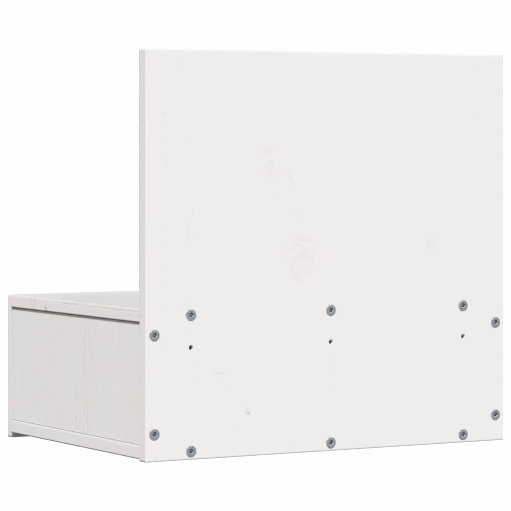 Bedside Table White 42 x 32.5 x 40 cm Solid pine wood