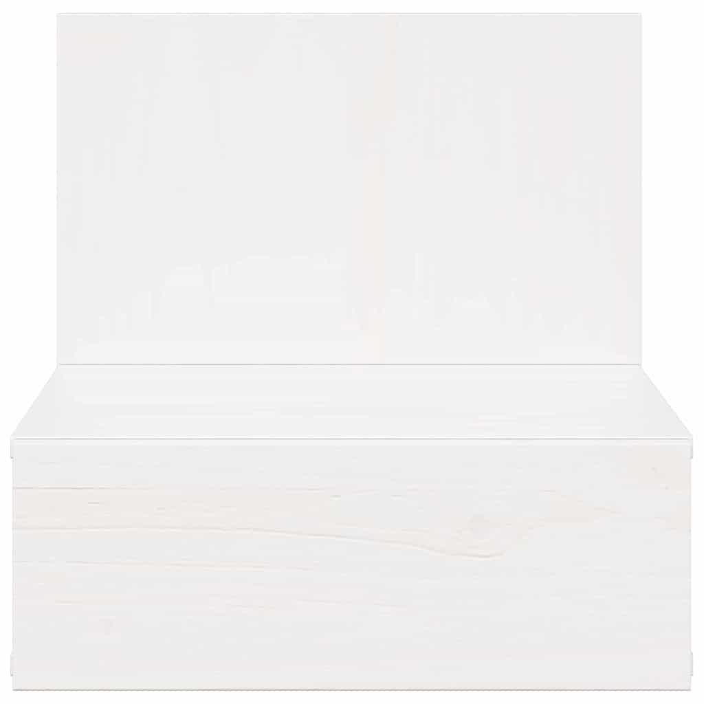 Bedside Table White 42 x 32.5 x 40 cm Solid pine wood