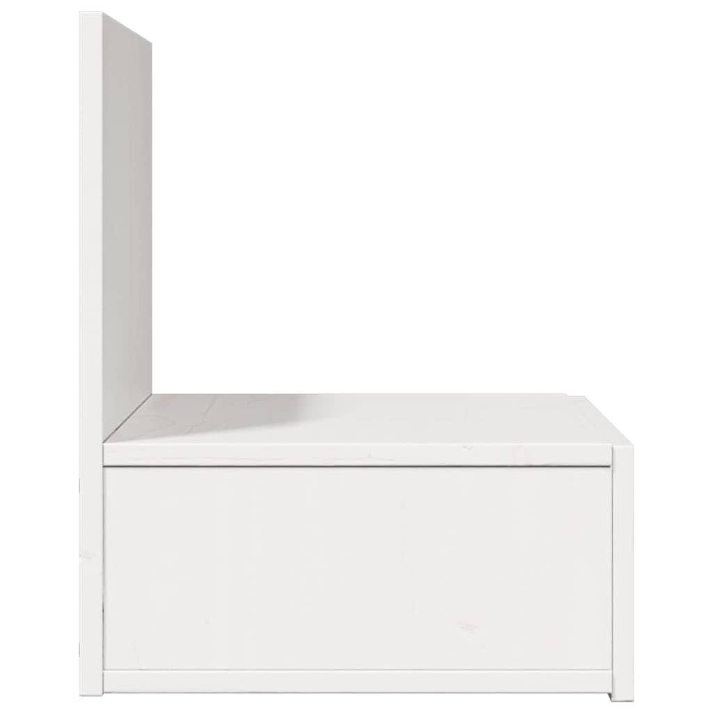 Bedside Table White 42 x 32.5 x 40 cm Solid pine wood