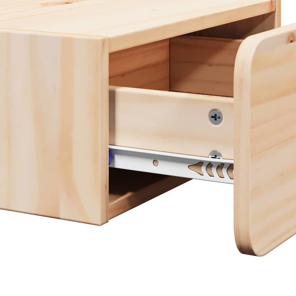 Bedside Table Brown 39 x 34 x 16.5 cm Solid pine wood