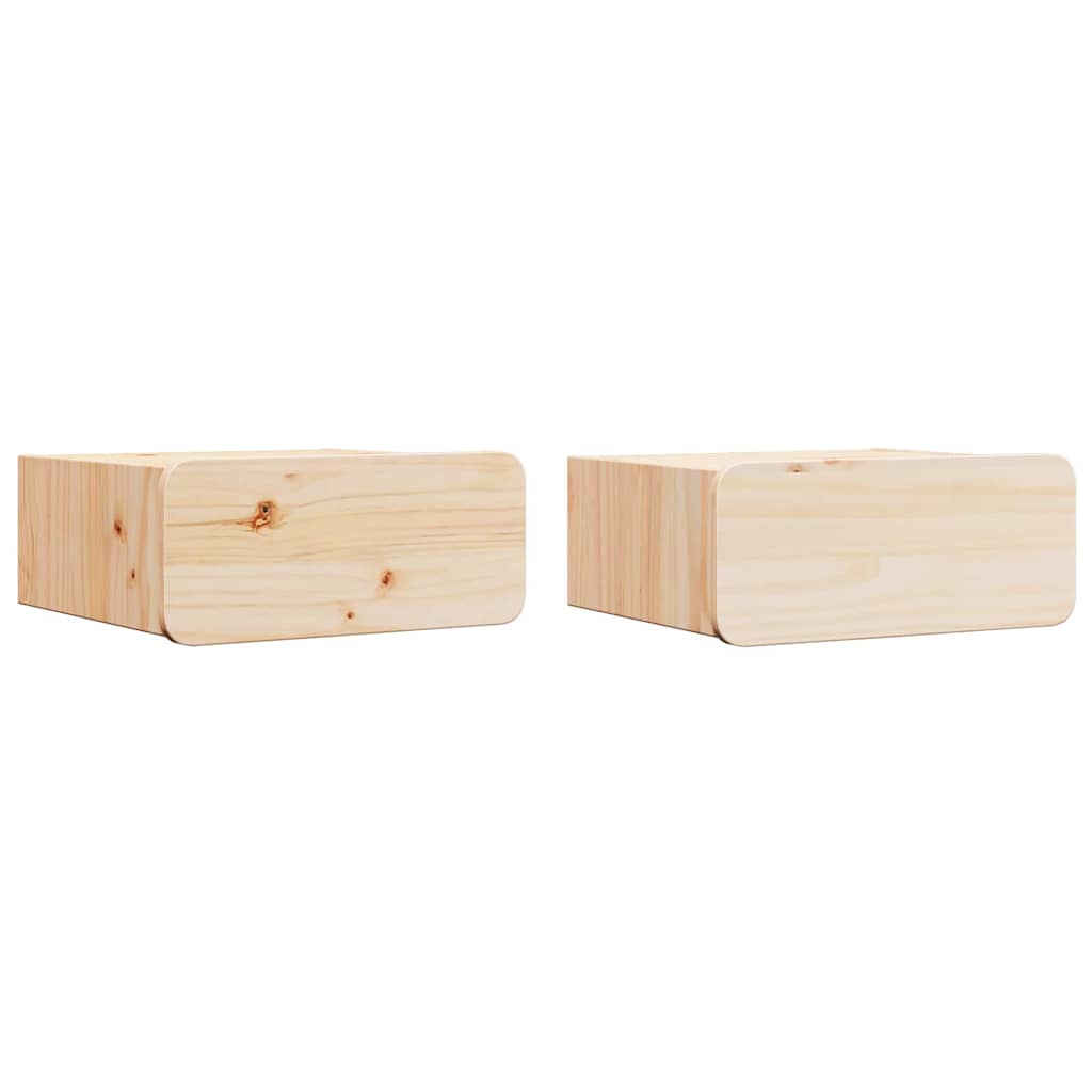 Bedside Table 2 pcs Brown 39 x 34 x 16.5 cm Solid pine wood