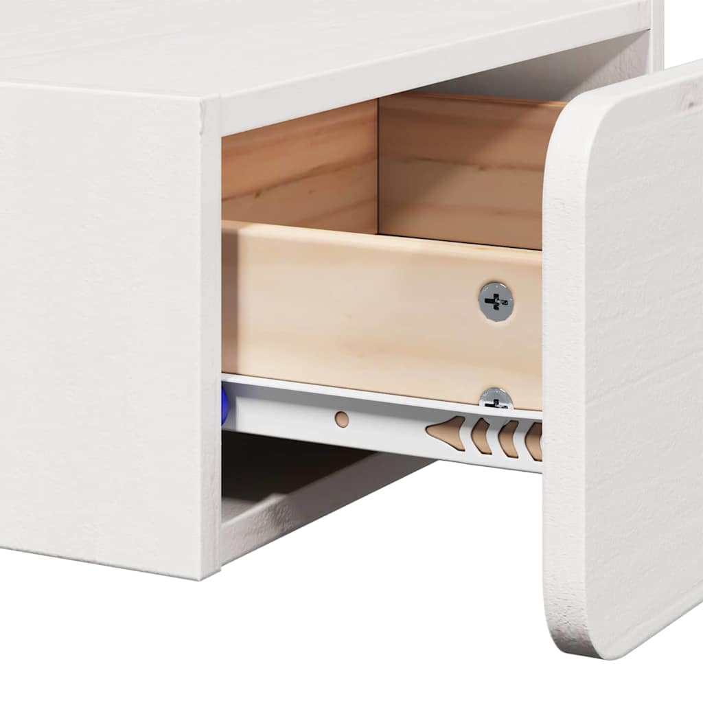 Bedside Table 2 pcs White 39 x 34 x 16.5 cm Solid pine wood