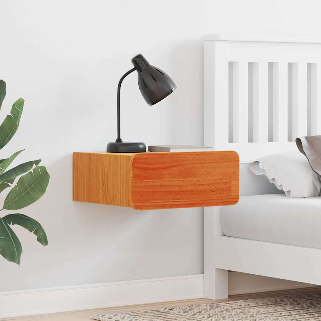 Bedside Table 2 pcs Wax brown 39 x 34 x 16.5 cm Solid pine wood