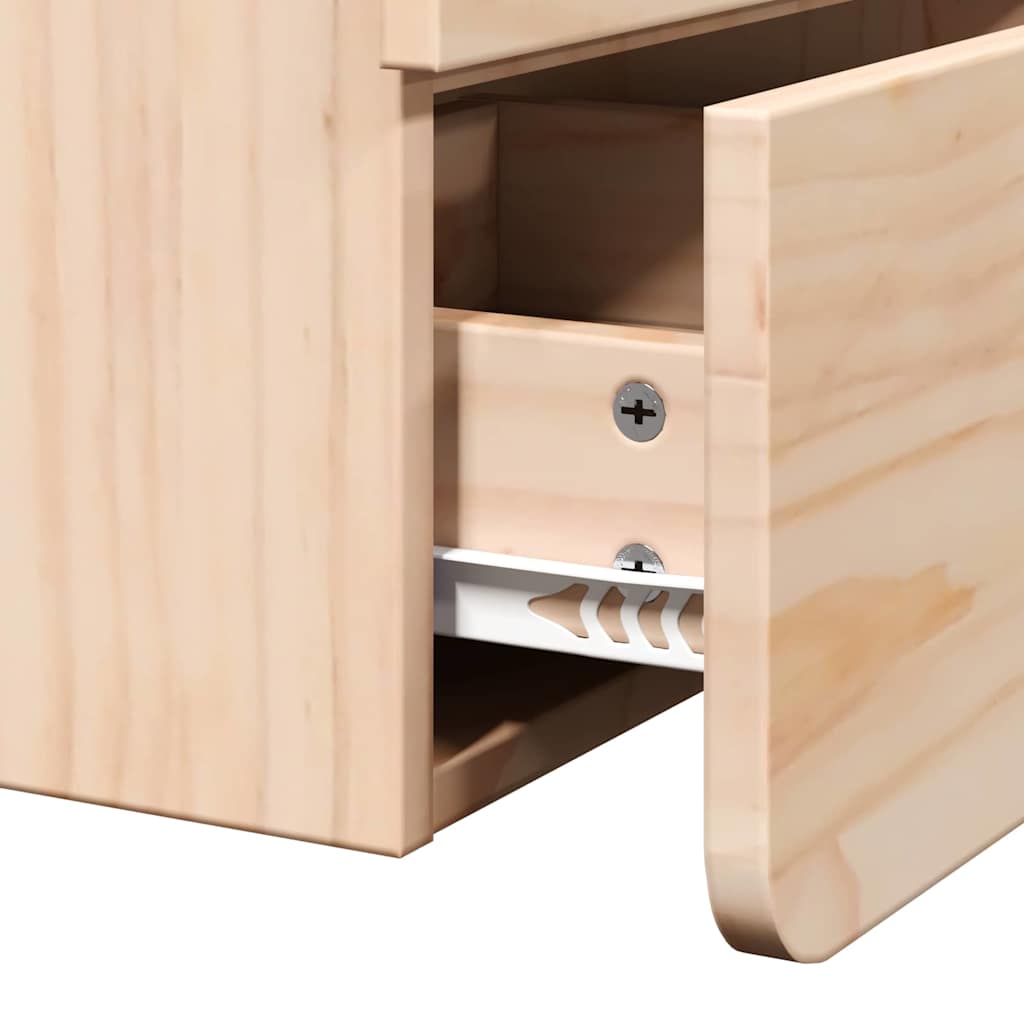Bedside Table with Drawer Brown 39 x 34 x 33 cm Solid pine wood