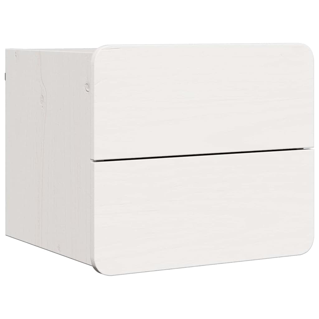 Bedside Table with Drawer White 39 x 34 x 33 cm Solid pine wood