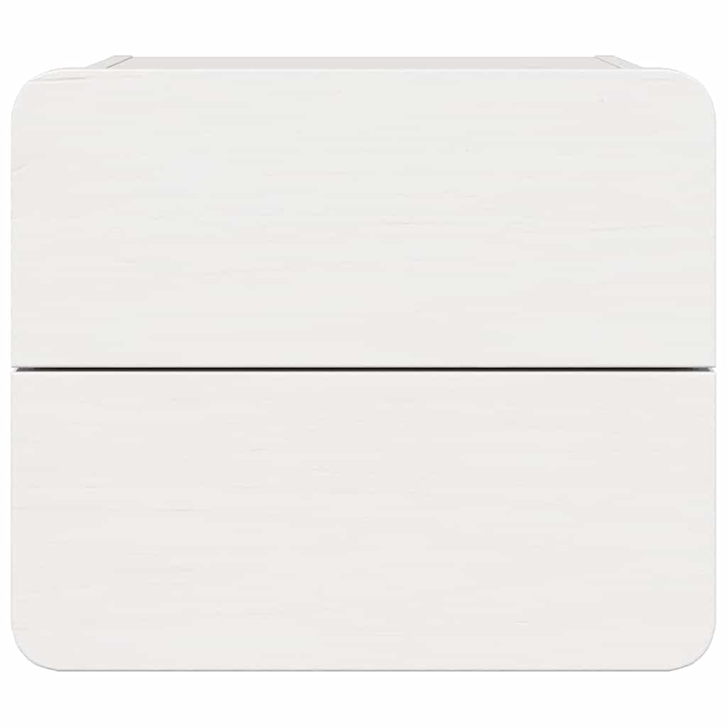 Bedside Table 2 pcs White 39 x 34 x 33 cm Solid pinewood