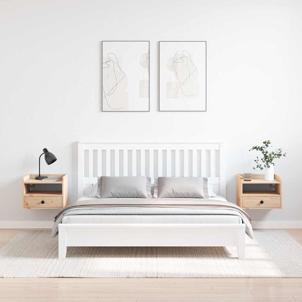 Bedside Table 2 pcs Brown 38 x 36 x 29.5 cm Solid pine wood