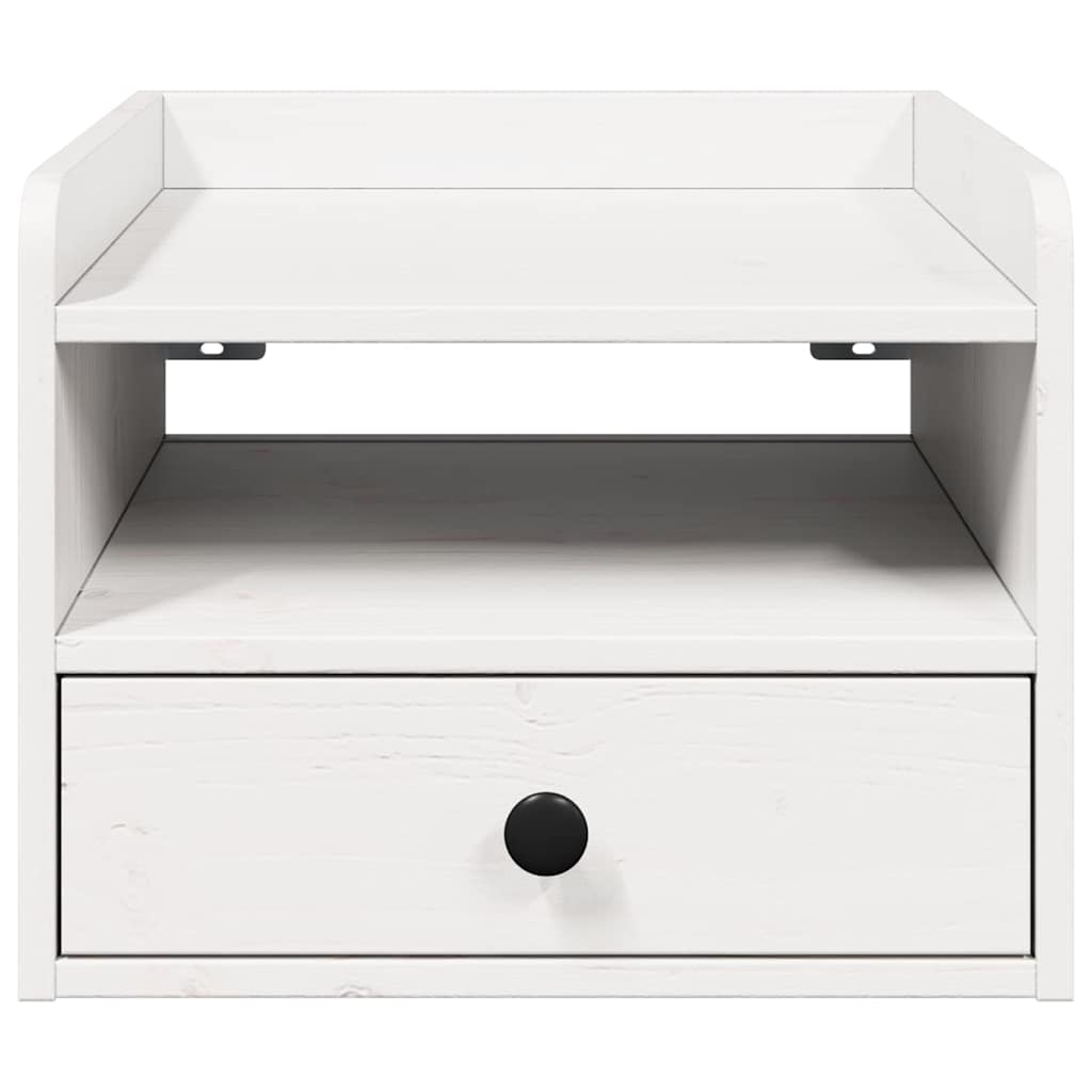 Bedside Table White 38 x 36 x 29.5 cm Solid pine wood